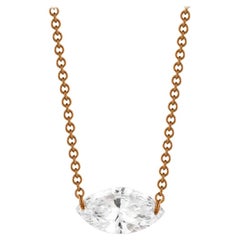 0.50 Carat Marquise Diamond Necklace in 14 Karat Rose Gold