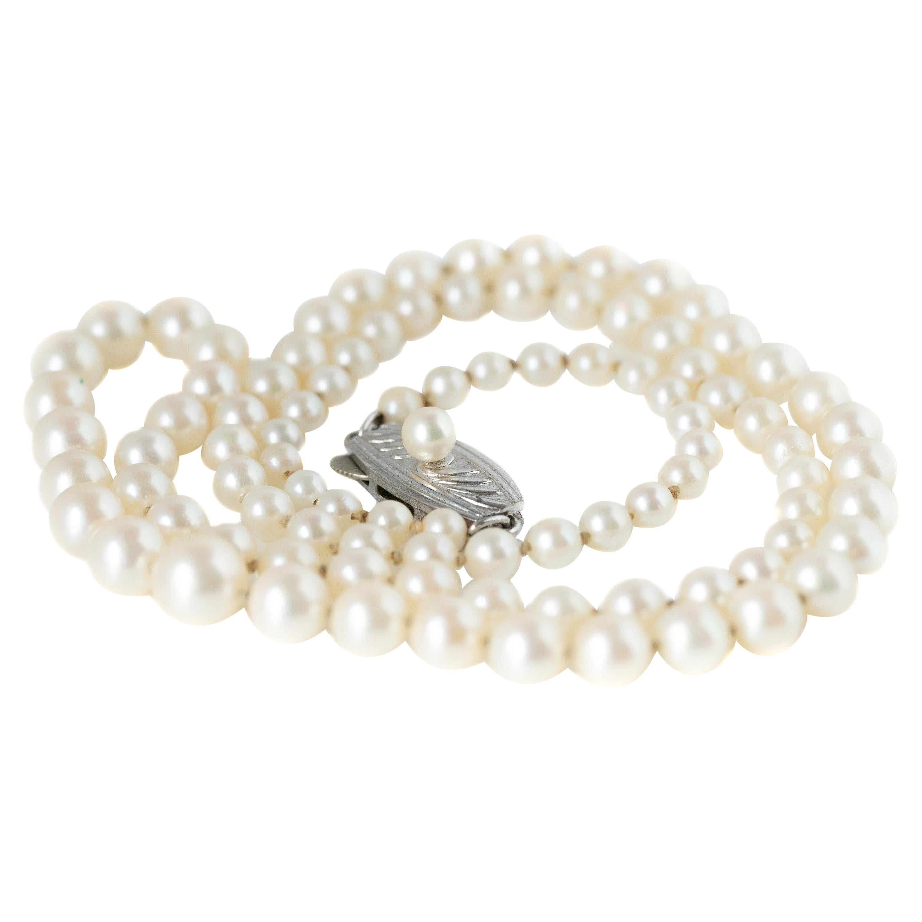 Mikimoto Pearl Sterling Silver Necklace