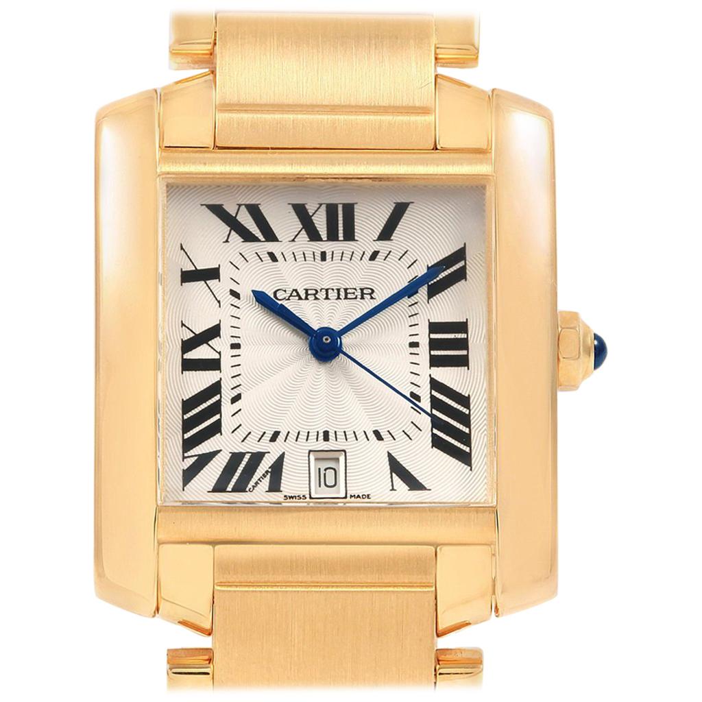 Cartier Tank Francaise Large 18 Karat Yellow Gold Automatic Watch W50001R2