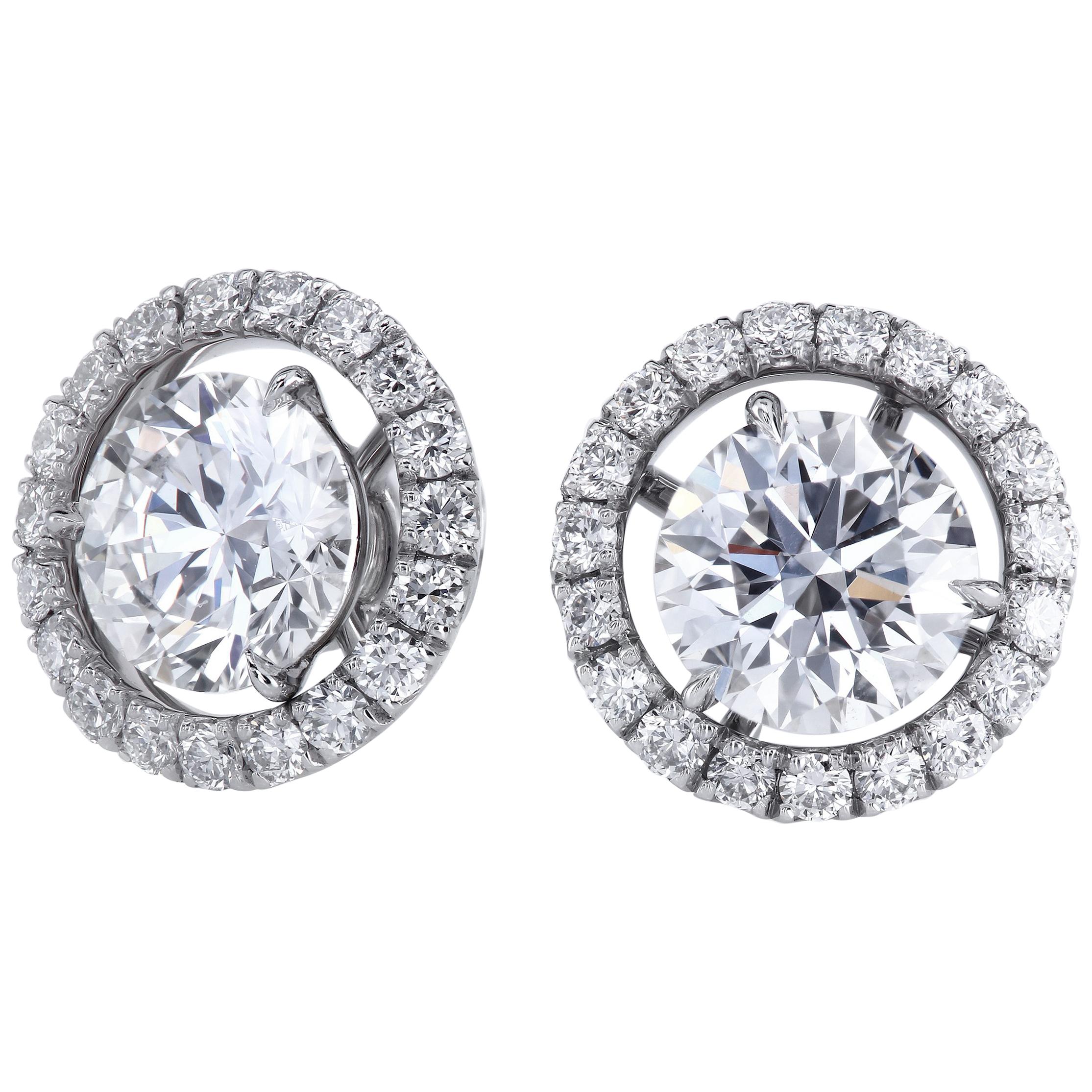 Leon Mege GIA-Cert Round Diamond Martini Studs with Removable Micro Pave Jackets