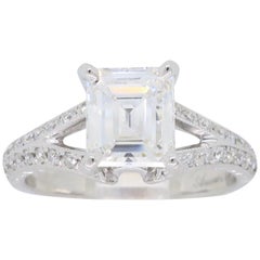 GIA Certified D VVS2 Emerald Cut Diamond Engagement Ring