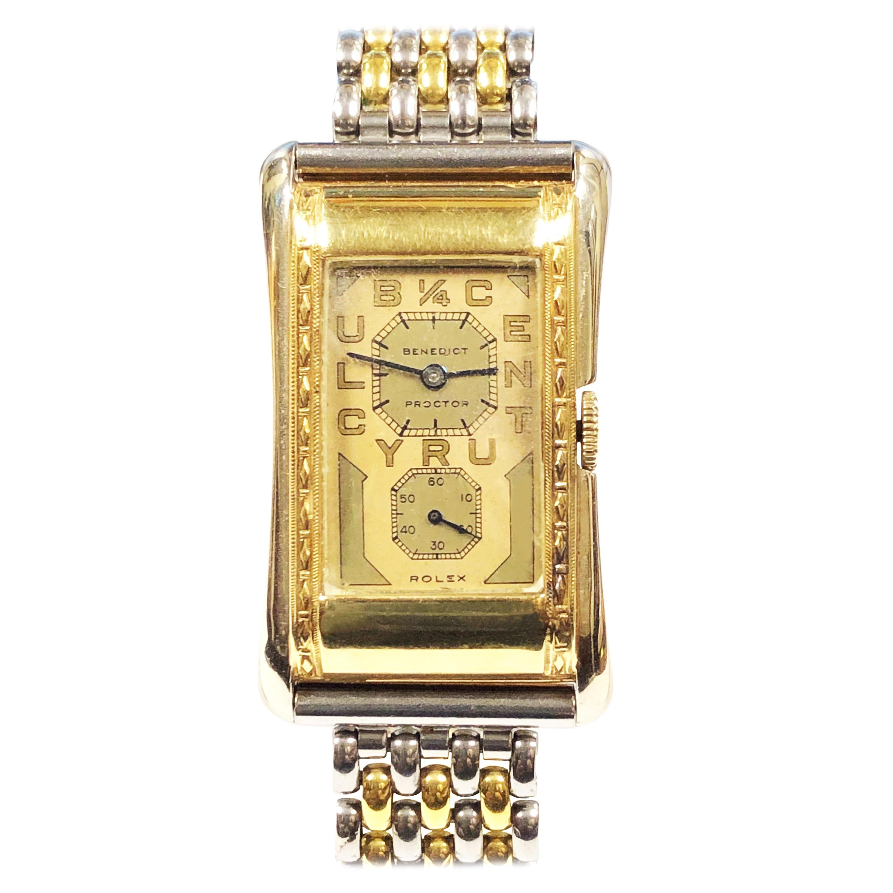 Rolex 1930s Eaton Quarter Century Club Gold Cased Dr's Wristwatch