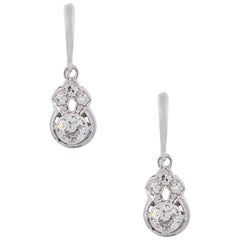 Round Brilliant Bezel Set Diamond Dangle Earrings