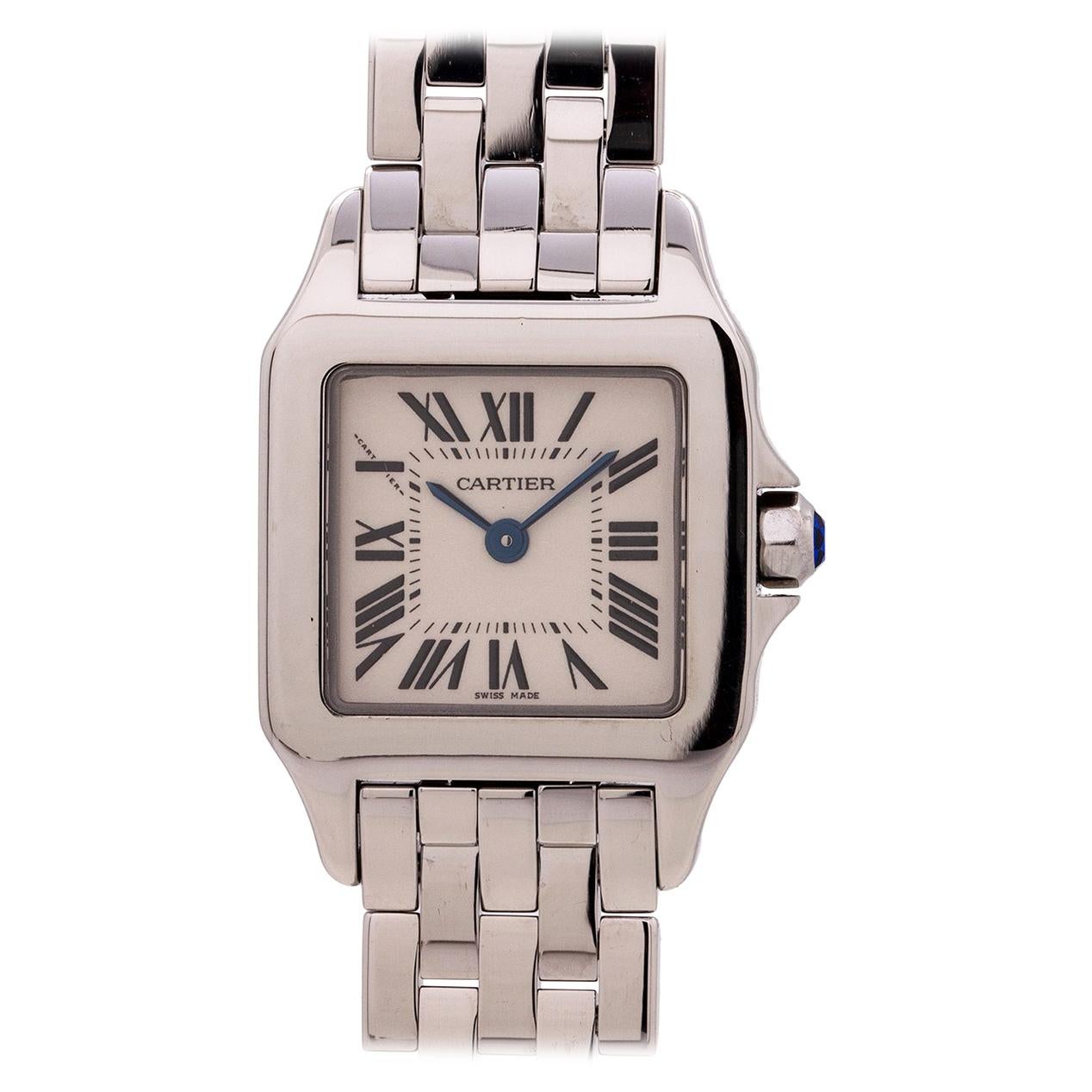 Women's Cartier Santos Demoiselle Stainless Steel, circa 2000s For Sale