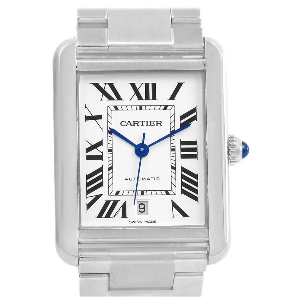 Cartier Tank Solo XL Automatic Steel Men’s Watch W5200028 Box Papers For Sale