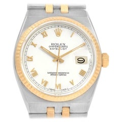 Rolex Oysterquartz Datejust Steel Yellow Gold White Dial Watch 17013