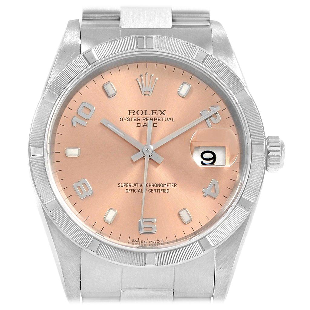 Rolex Date White Dial Oyster Bracelet Steel Men's Watch 15210