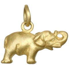Faye Kim 18k Gold Elephant Charm Necklace