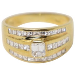 Yellow Gold and Diamonds Wedding or Engagement Ring