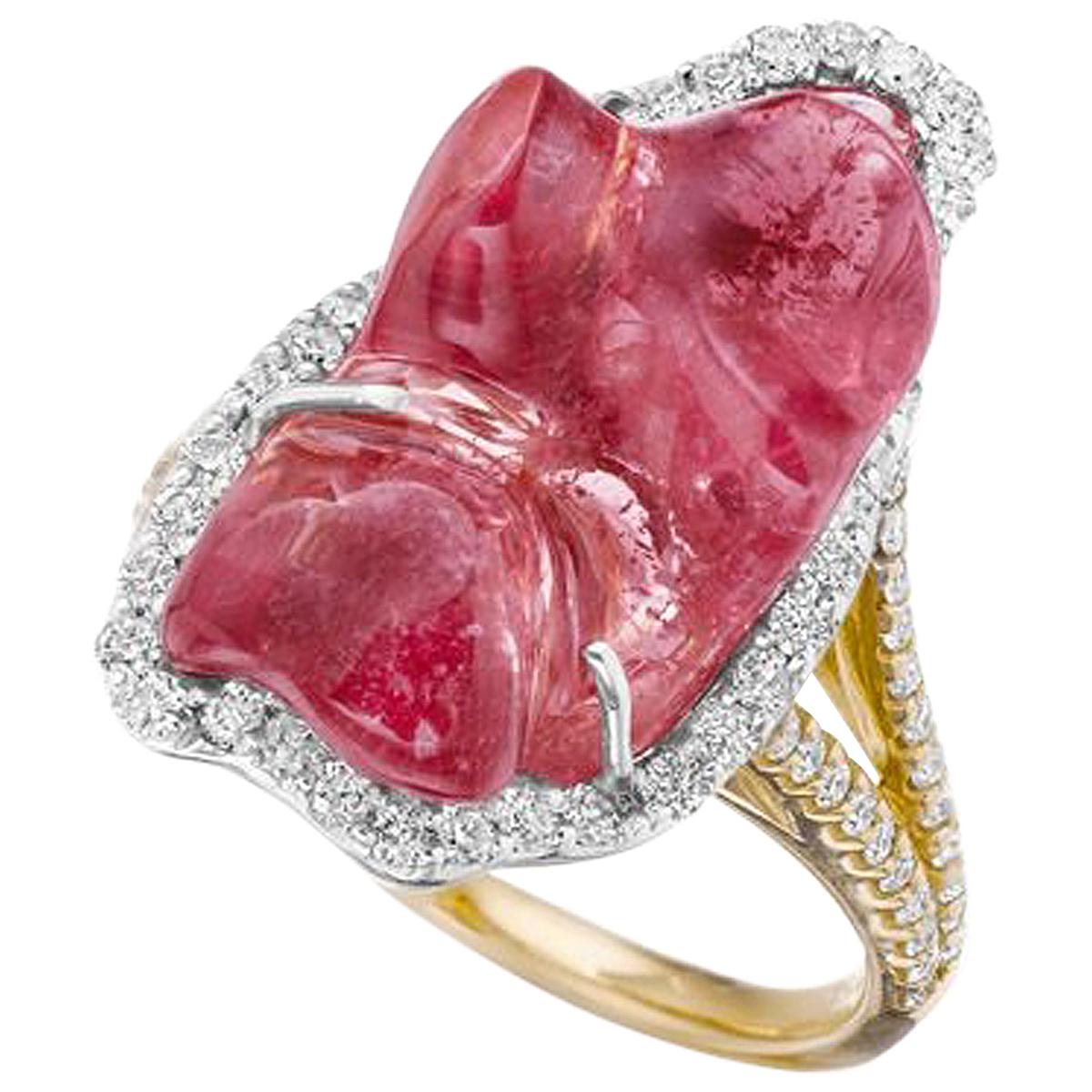 Pink Spinel and Gold Ring by Kimberly McDonald