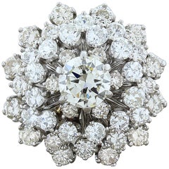Estate Diamond Gold Domed Flower Cluster Ring