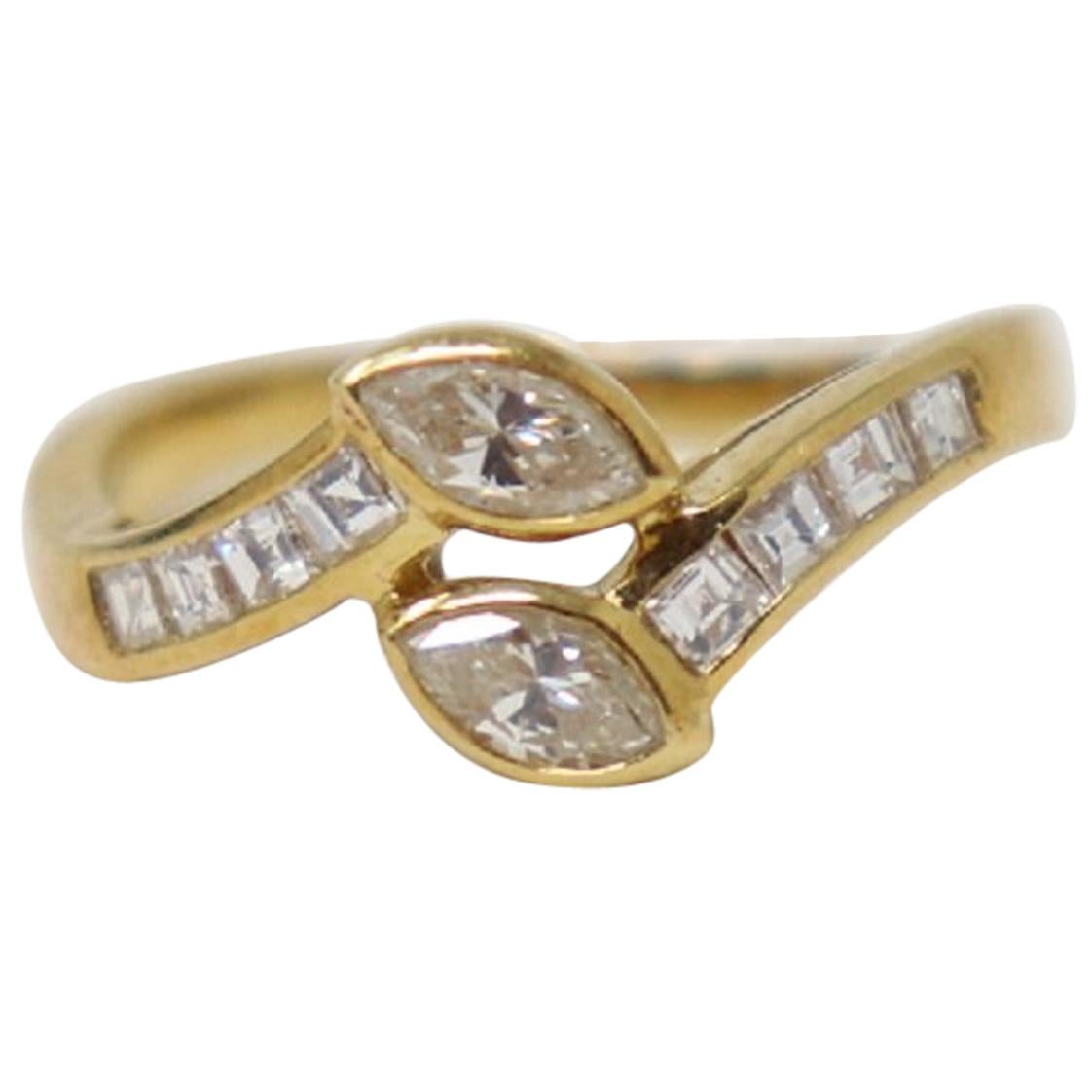 Yellow Gold and Diamonds Wedding or Engagement Ring For Sale