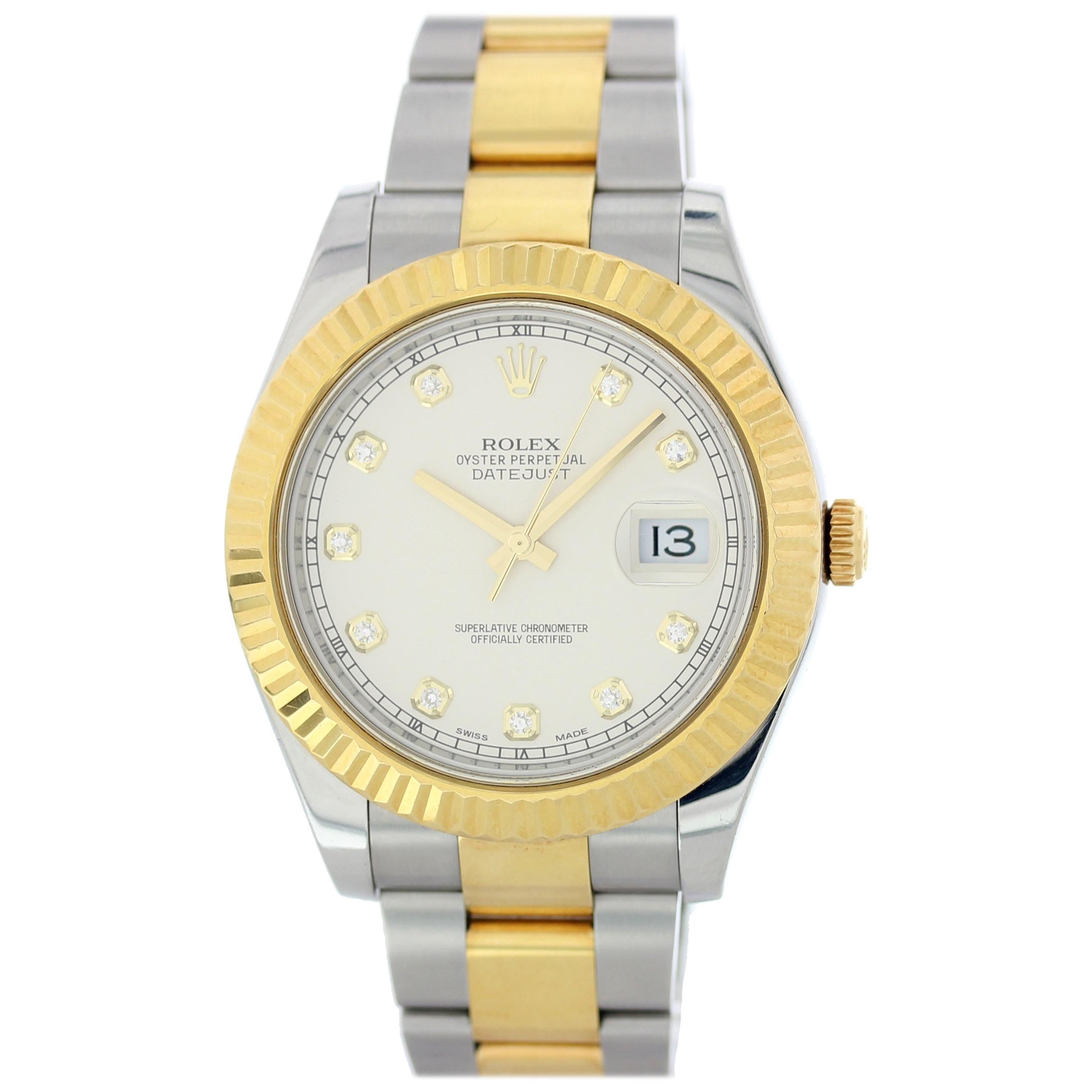 Rolex Datejust II 116333 Diamond Dial Men's Watch For Sale