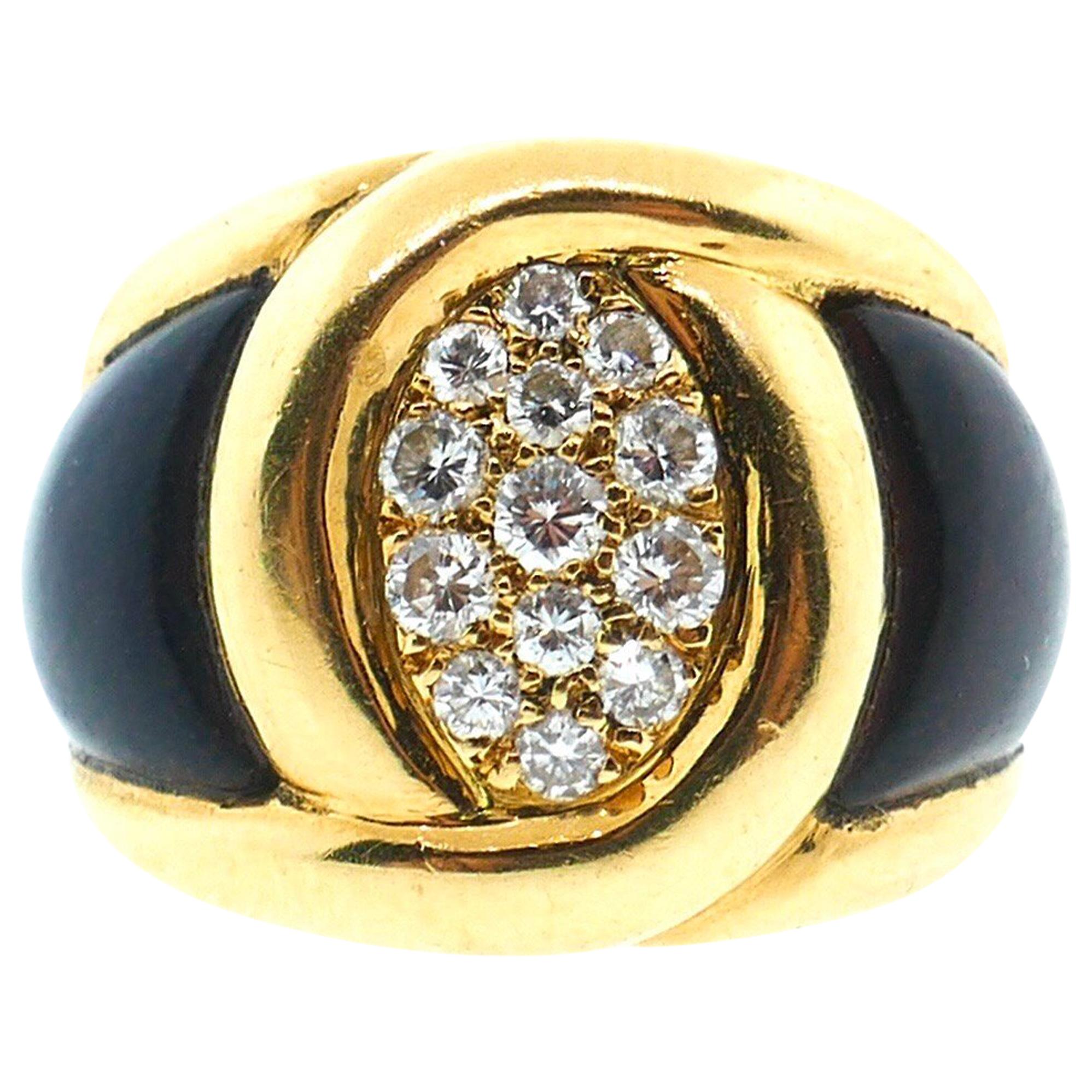 Van Cleef & Arpels Yellow Gold, Diamond and Wood Ring