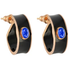 1.06 Carat Sapphire 18 Karat Enamel Plated Hafsa Earring
