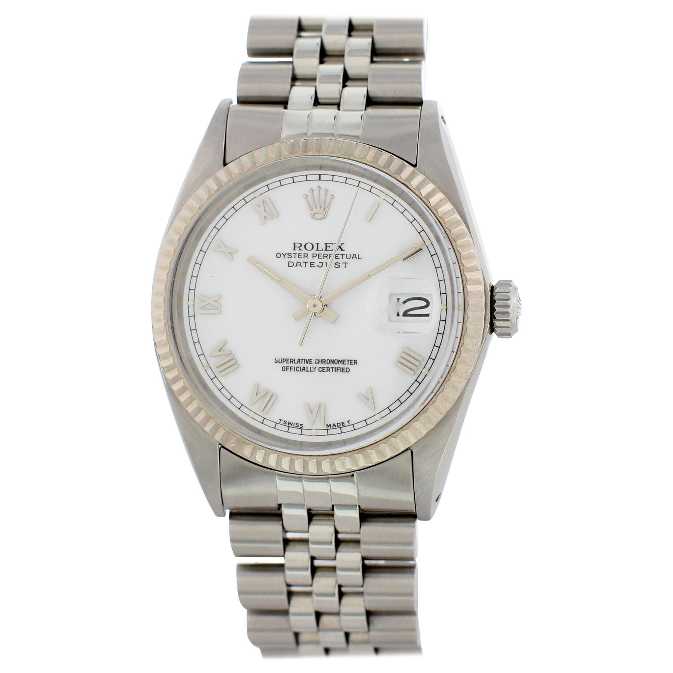 Rolex Oyster Perpetual Datejust 16014 Men's Watch with Papers For Sale