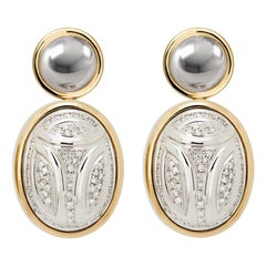 Scarab Earrings with Diamonds