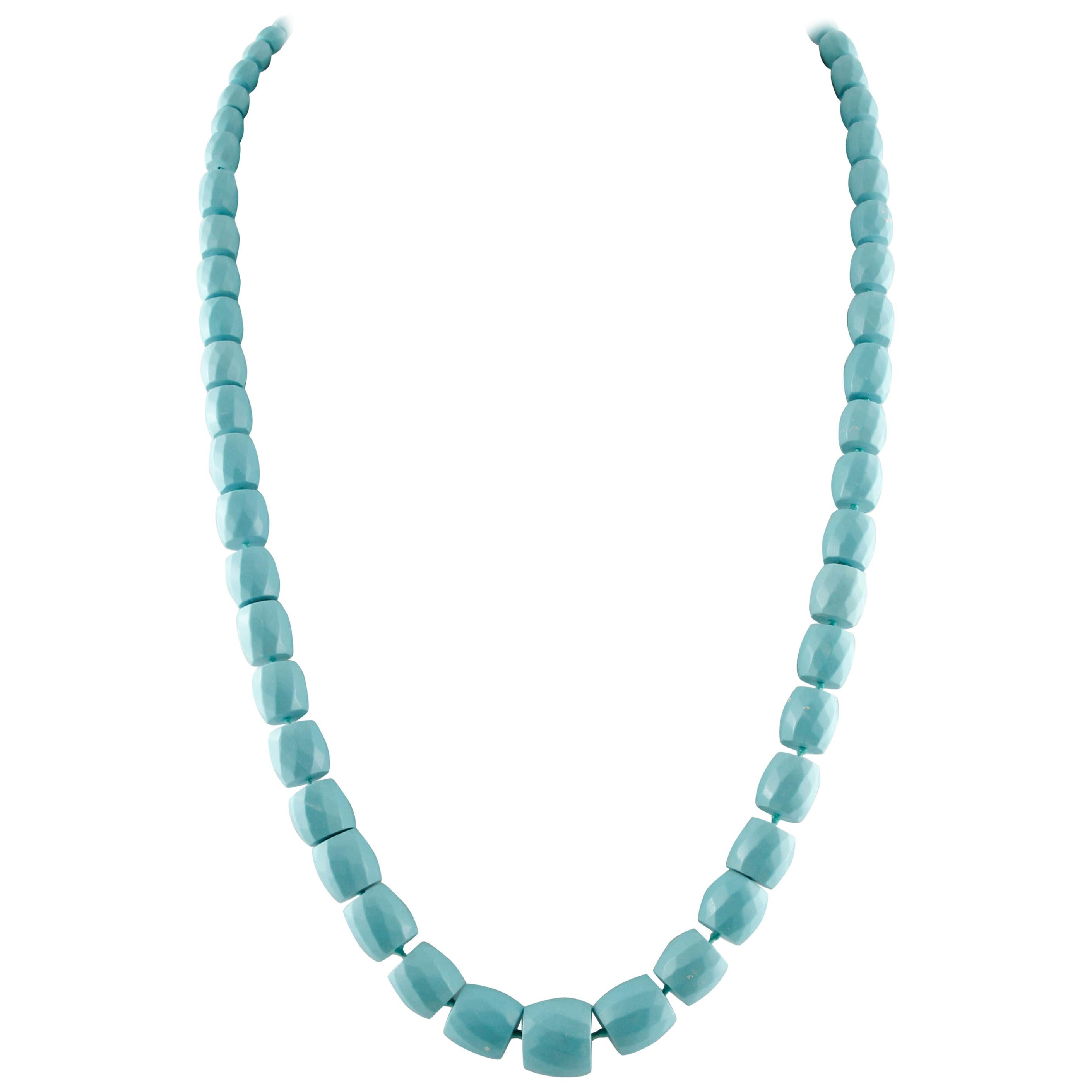 66.60 g Turquoise Paste Link Necklace