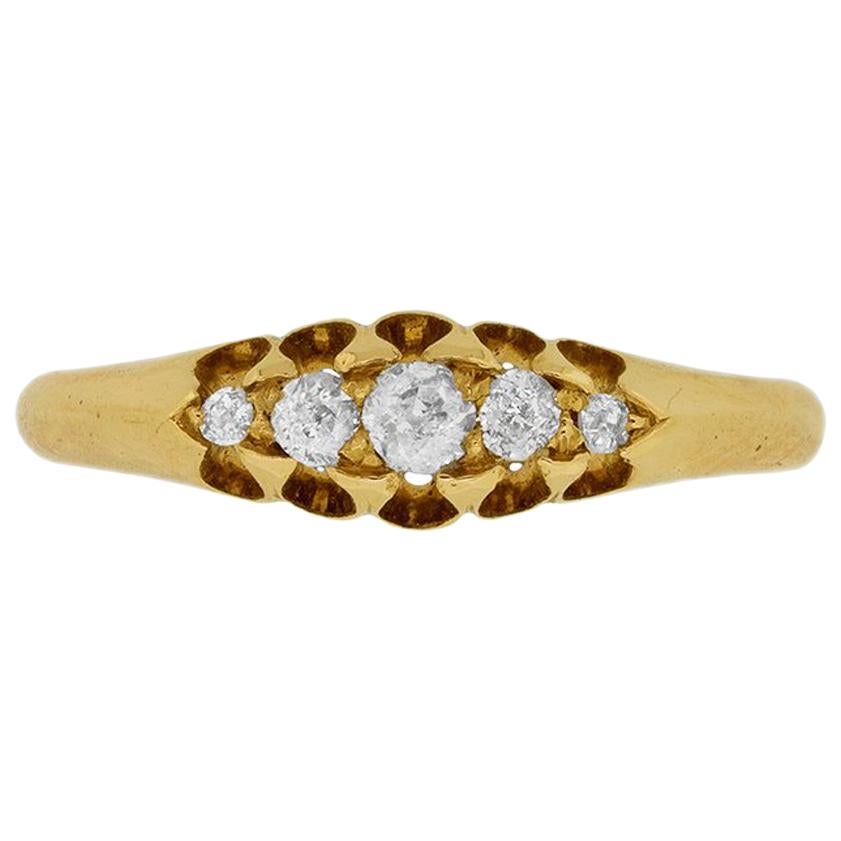 Victorian Five-Stone Diamond Ring, circa 1900s