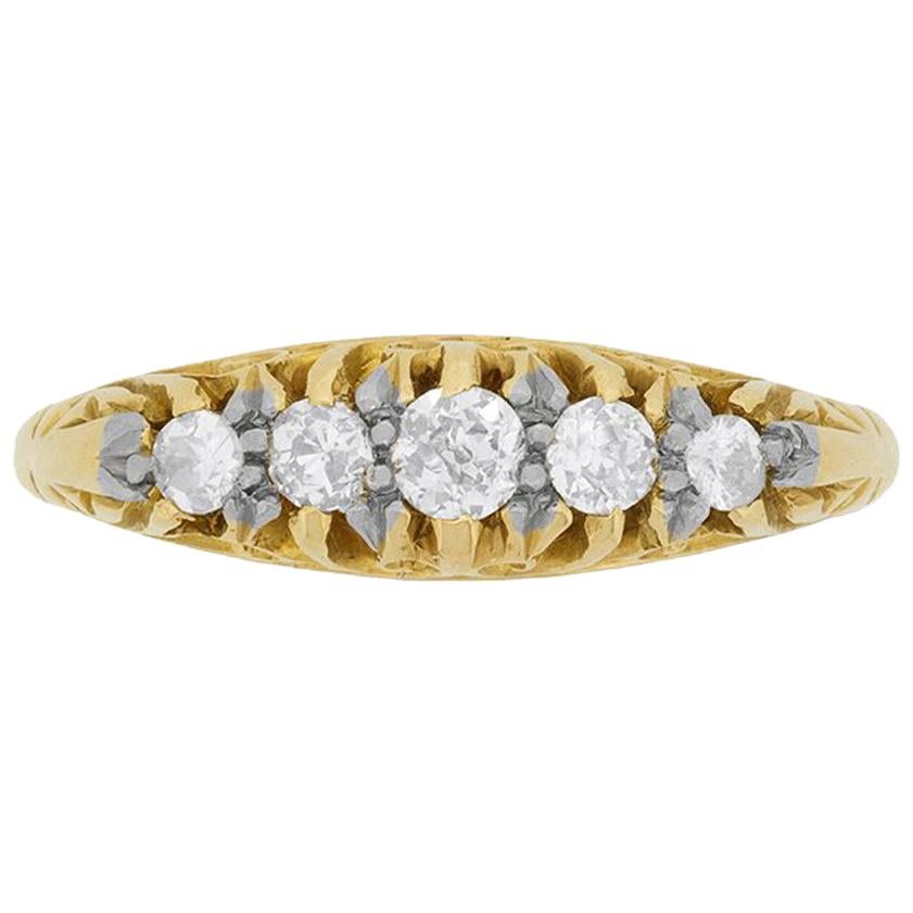 Victorian Five-Stone Diamond Ring, circa 1880s