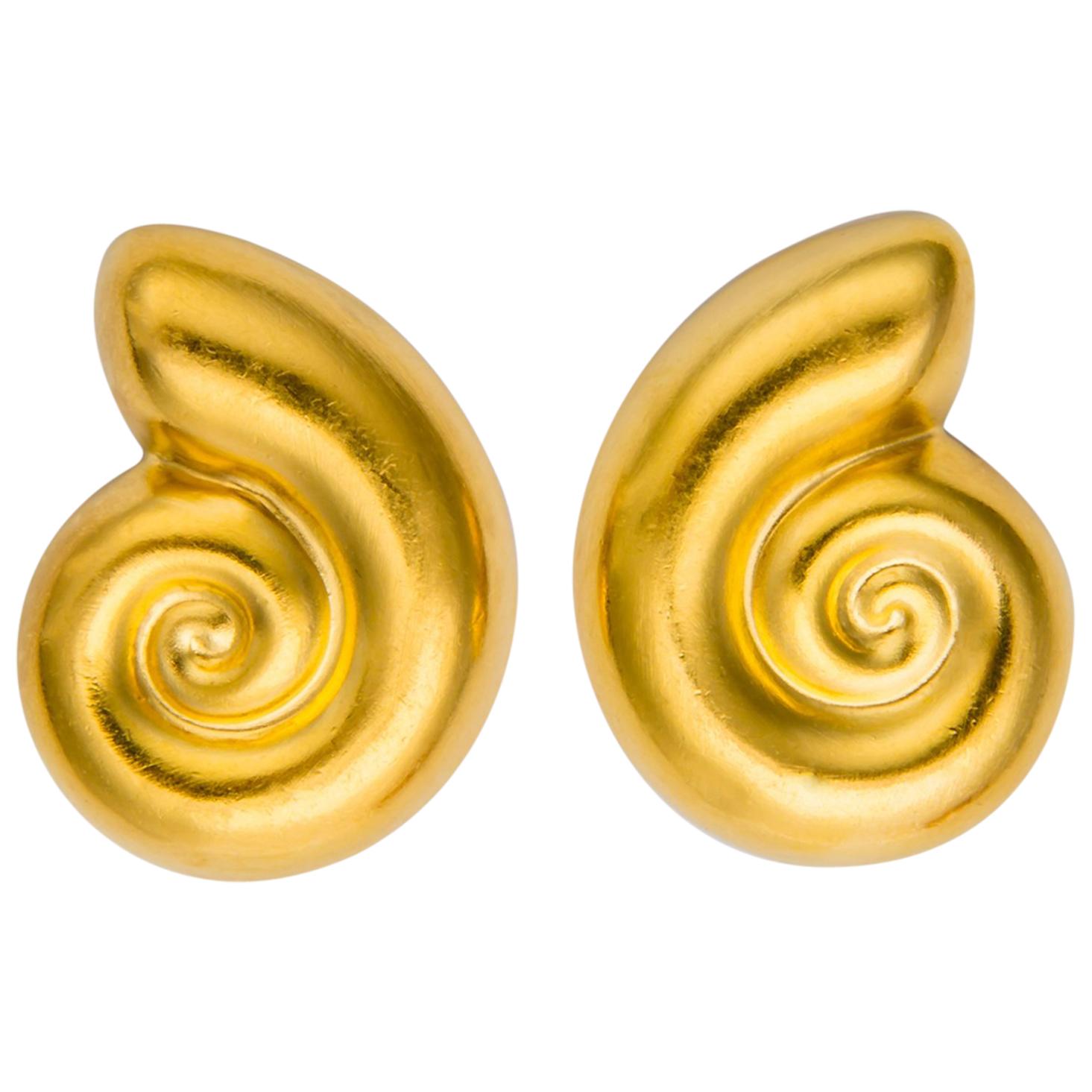 Ilias Lalaounis Nautilus Shell Earrings