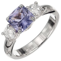 Peter Suchy GIA Certified 1.81 Carat Sapphire Diamond Platinum Engagement Ring