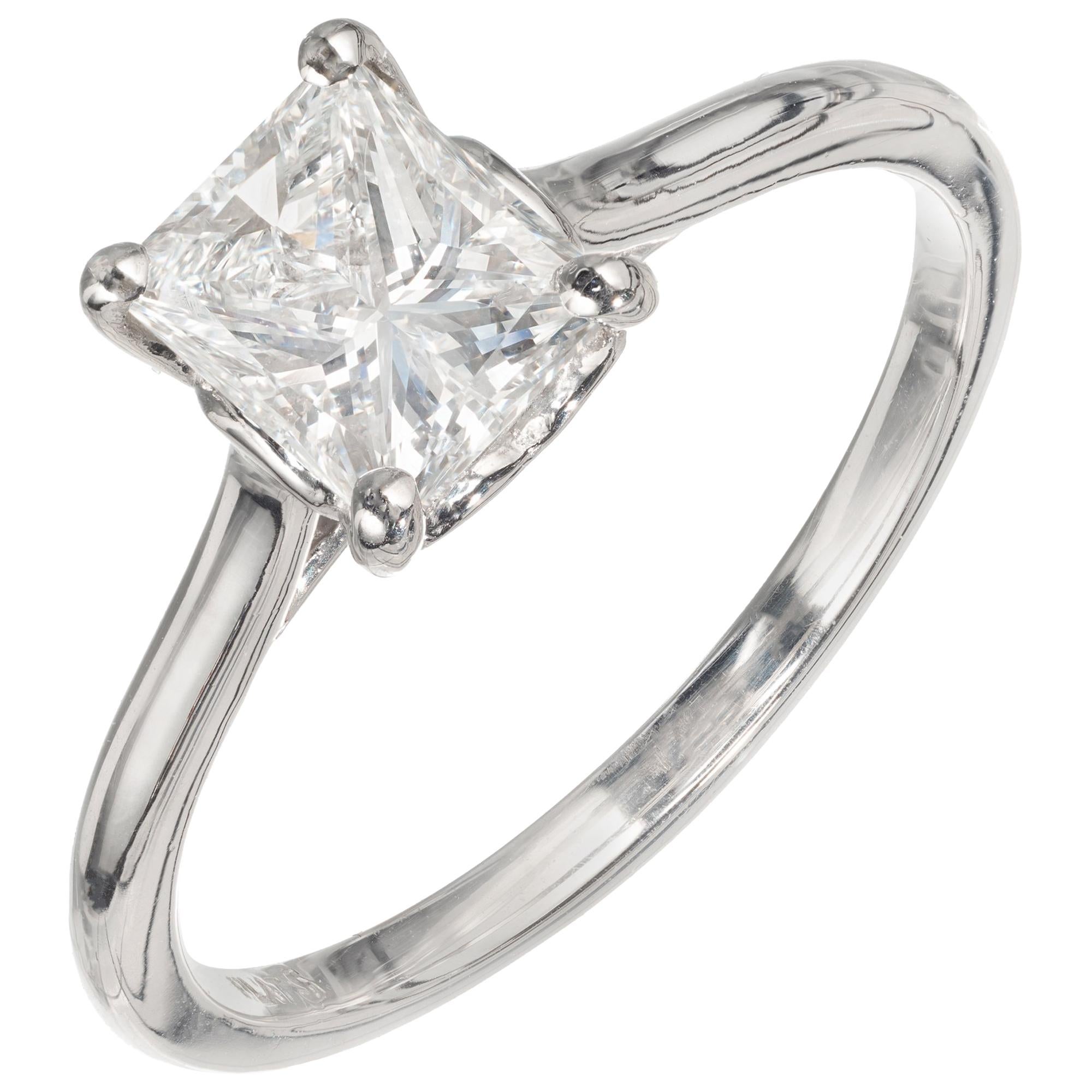 Peter Suchy GIA Certified 1.04 Carat Diamond Platinum Solitaire Engagement Ring For Sale