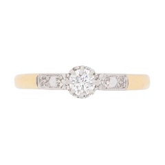Art Deco 0.25 Carat Diamond Solitaire Ring, circa 1940s