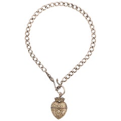 Sterling Silver Victorian Heart Necklace