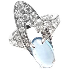 Bulgari Bague Elysia en or blanc avec topaze bleue et diamants