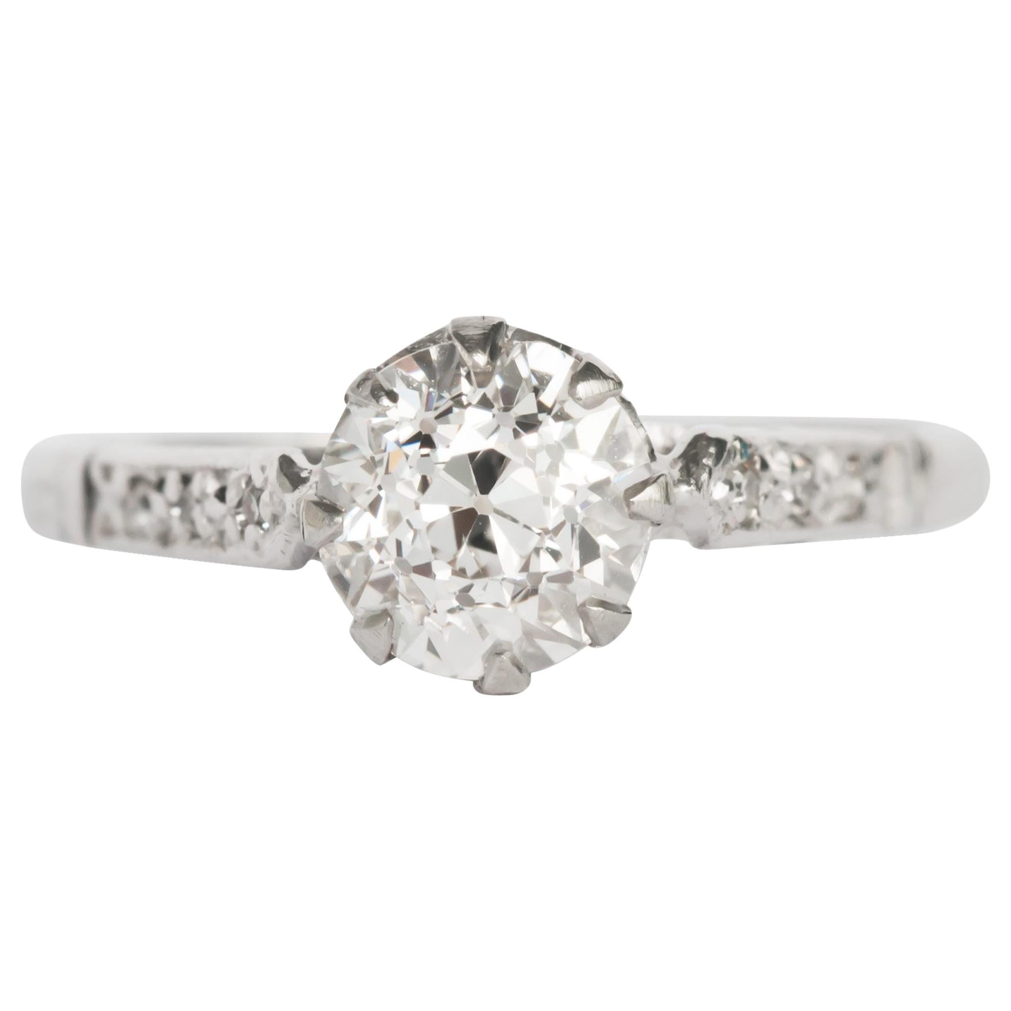 .95 Carat Diamond Platinum Engagement Ring For Sale