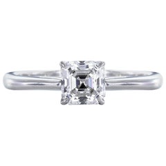 .81 Carat F/VS2 Ascher Cut Diamond Engagement Solitaire Ring 'Platinum'