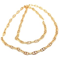 Vintage Hermes Chaine d'Ancre Anchors Yellow Gold Link Chain Necklace