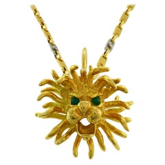 Retro Cartier Yellow Gold Leo Pendant Zodiac Lion, 1970s