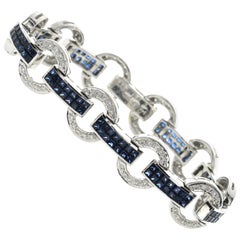 Bracelet en or 18 carats avec saphir bleu naturel de 16,94 carats et diamants de 1,00 carat