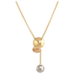 Estate Cartier Sweet Trinity Drop Necklace 18 Karat Tri Gold Fine Signed Jewelry