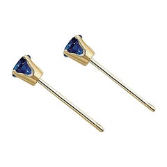 Pair of Tiny Blue Sapphire Studs by Allison Bryan