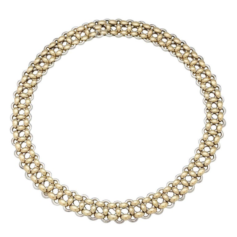 Silver and Gold Hermès Necklace at 1stDibs