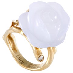 Dior Pre Catelan Diamond and Blue Chalcedony Rose Ring