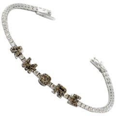 Orianne Collins Amore White Gold Chocolate and White Diamond Tennis Bracelet