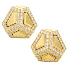 Gübelin Diamond Yellow Gold Clip-On Earrings
