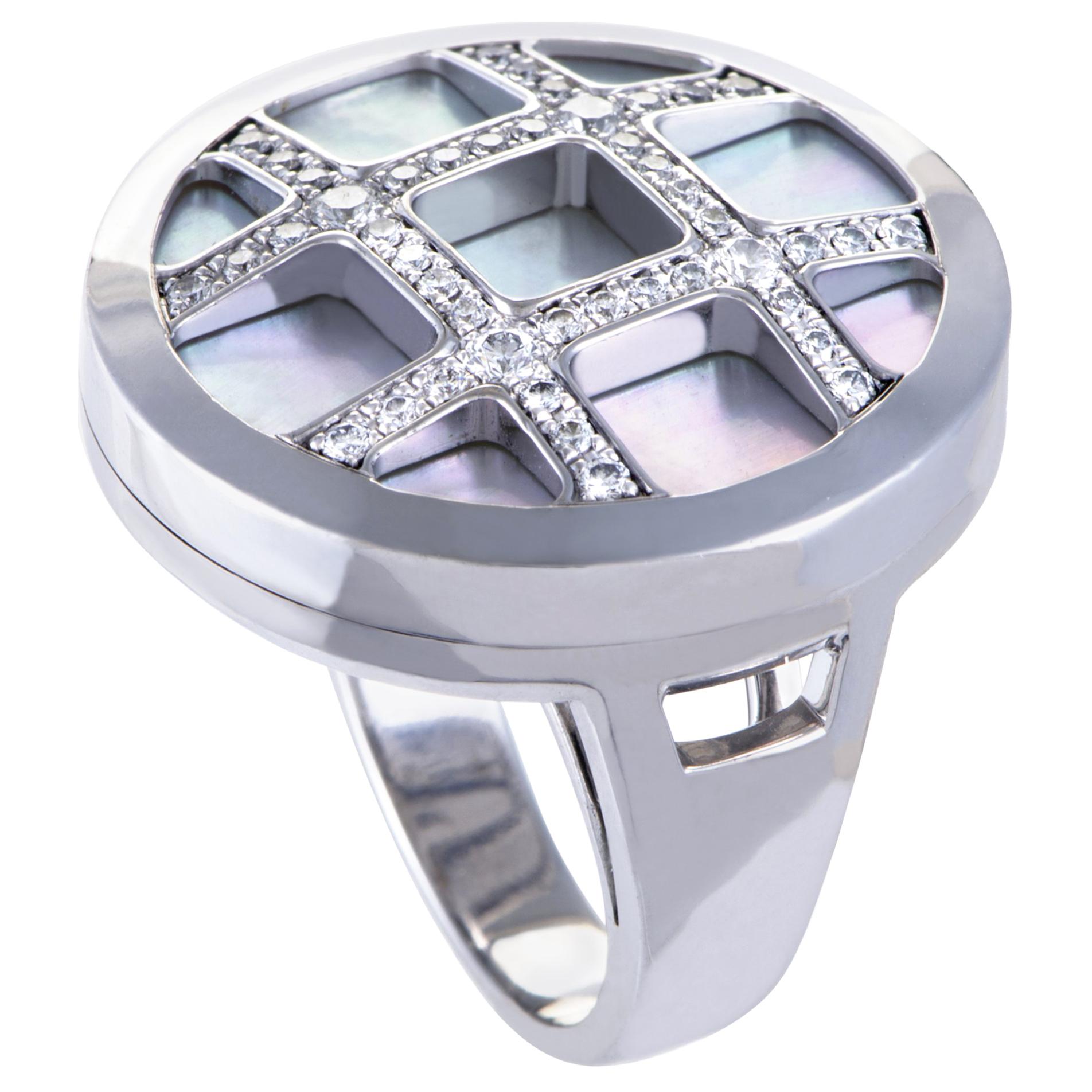 Cartier Pasha Diamond and Mother of Pearl White Gold Cocktail Ring
