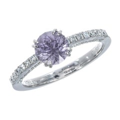 Peter Suchy GIA Certified 1.22 Carat Sapphire Diamond Platinum Engagement Ring