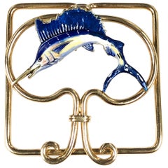 Cartier Gold and Enamel Sail Fish Money Clip