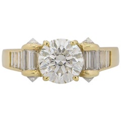 Certified David Morris Round Brilliant Cut Diamond Engagement Ring 1.40 Carat