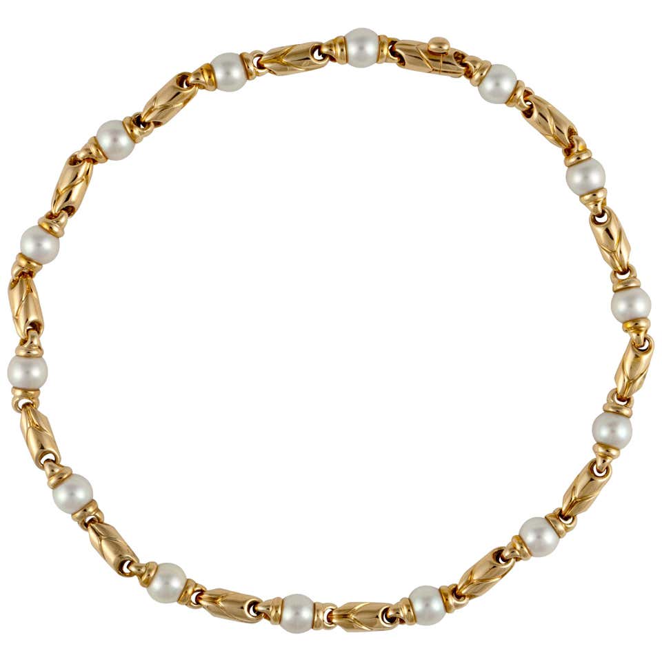 Bulgari Diamond Gold Parentesi Necklace For Sale at 1stDibs