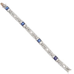 Tiffany & Co. Art Deco Sapphire Diamond Platinum Bracelet