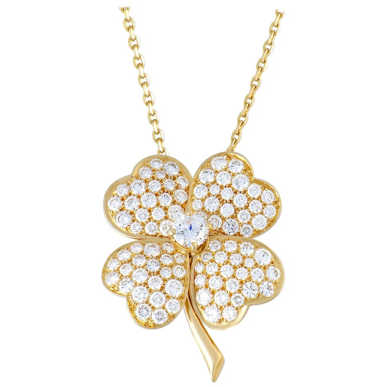Van Cleef and Arpels Cosmos Diamond Pave Flower Gold Brooch or Pendant ...