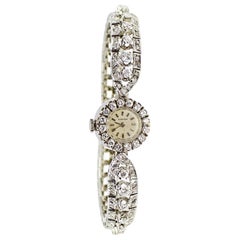 Vintage Movado 18 Karat White Gold Diamond Ladies Watch