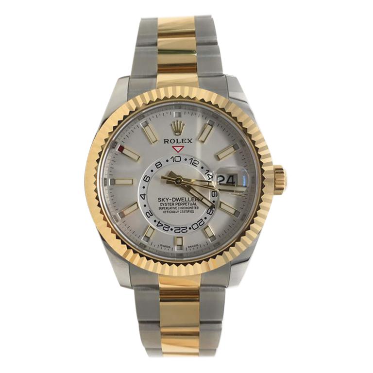 Rolex Sky-Dweller Two-Tone Stainless Steel and Yellow Gold For Sale